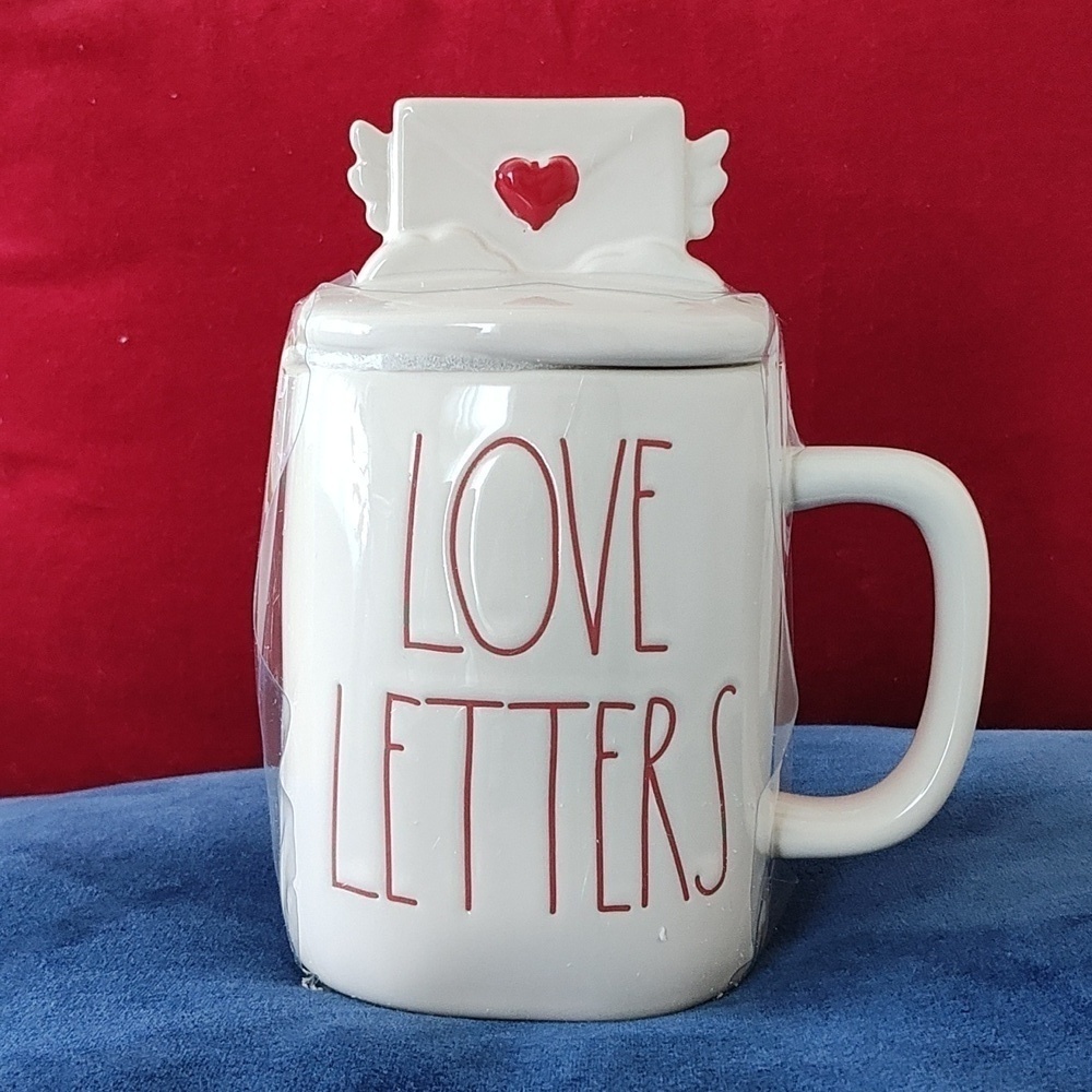 New Rae Dunn Love Letters Mug with Topper